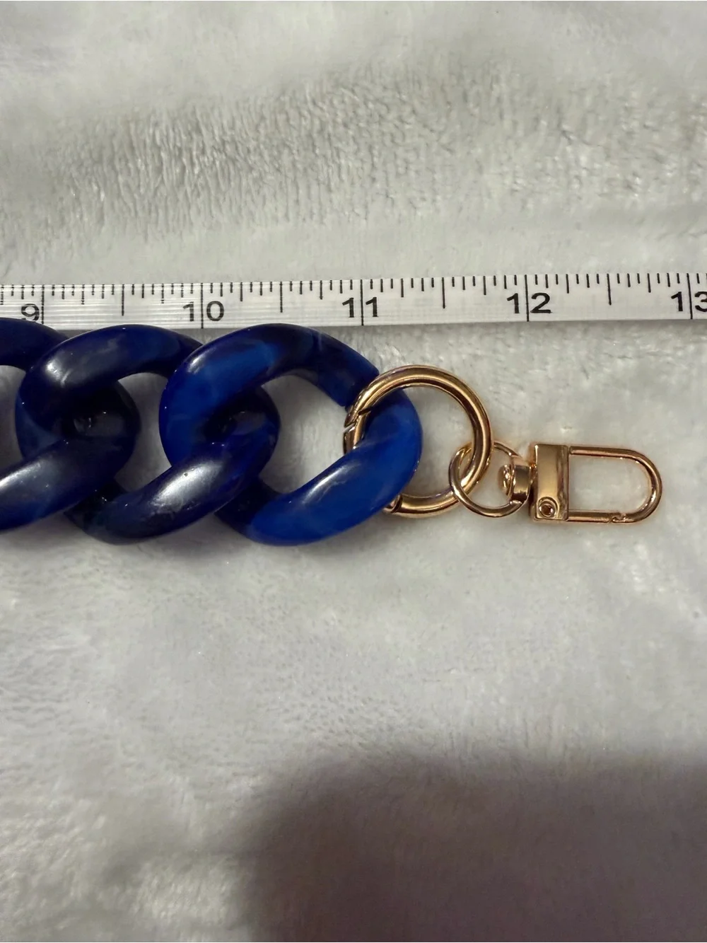 Chunky Navy Blue Marble Chain Purse Charm